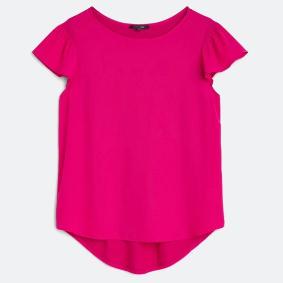 2x Papermoon Briarwood mixed material flutter sleeve blouse - Picture 2 of 5